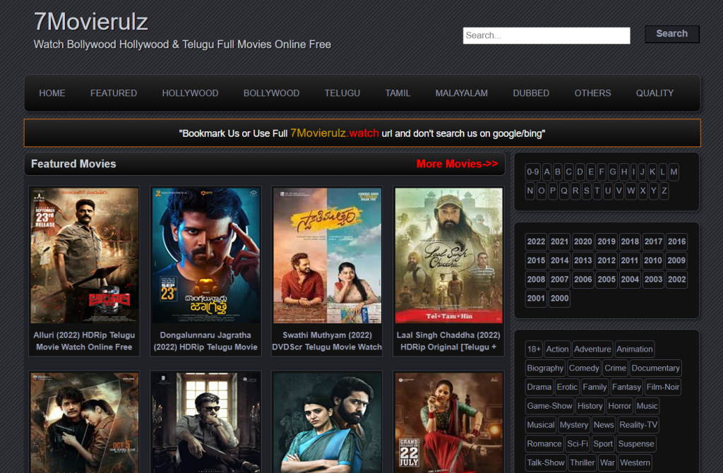 7movierulz 2022 Latest 300MB, 720P Hindi Dubbed Movies Download